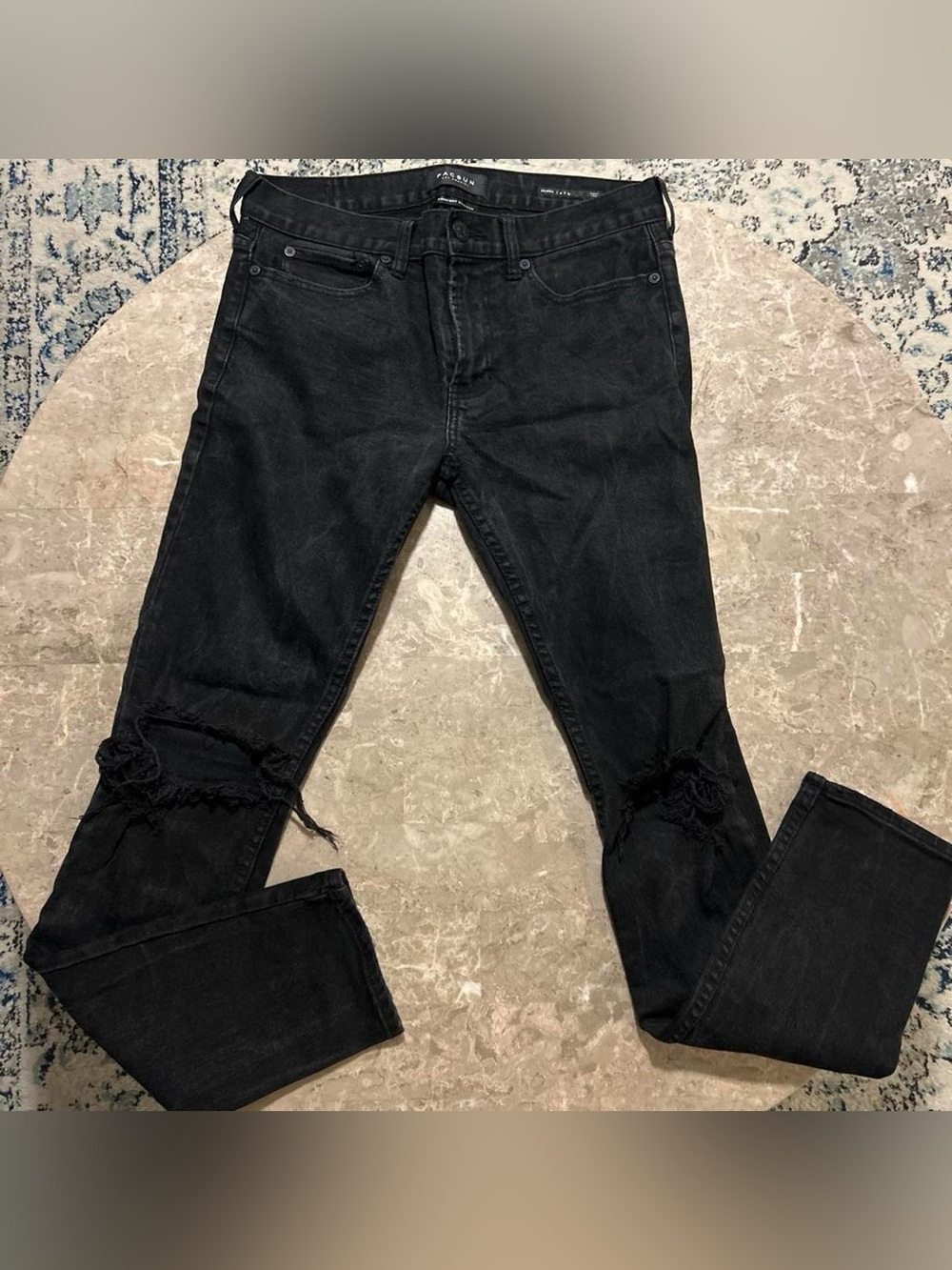 PacSun Black Distressed Knee Skinny Jeans
